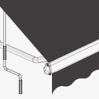 Extendable arm box awning Manual